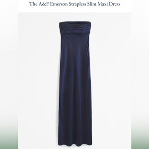 abercrombie:The A&F Emerson Strapless Slim Maxi Dress in dark indigo size medium